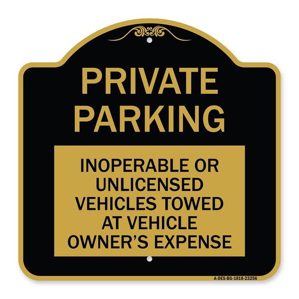 Private Parking Inoperable or Unlicensed Vehicles Towed at Vehicle Owners Expense, BG-1818-23256
